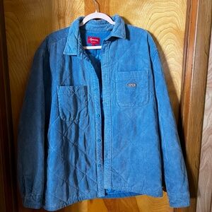 Supreme Men's Blue Quilted Jacket